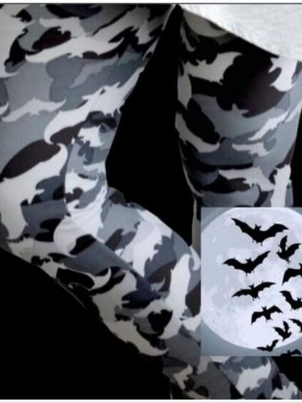 LEGGINGS DEPOT Bat Print Camo Yoga  Full length Leggings Size 12 NWT